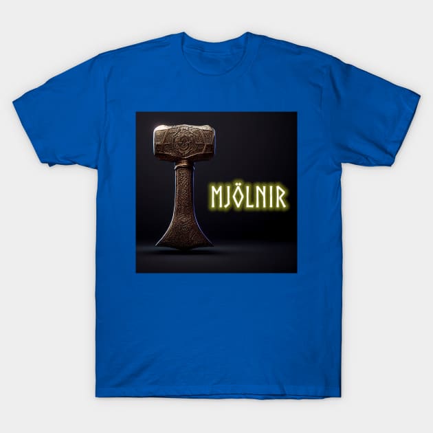 Mighty Mjolnir Thor Hammer Norse T-Shirt by Grassroots Green